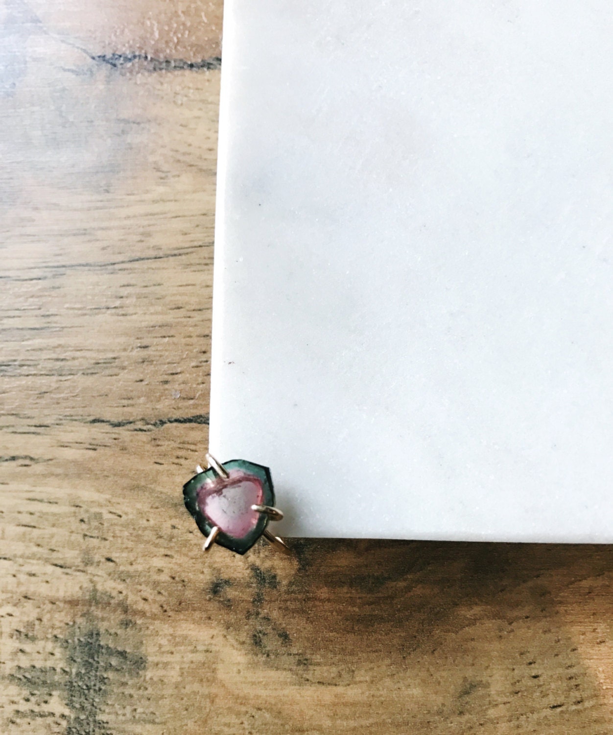 Tourmaline slice ring