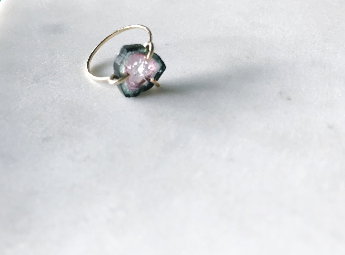 Tourmaline slice ring