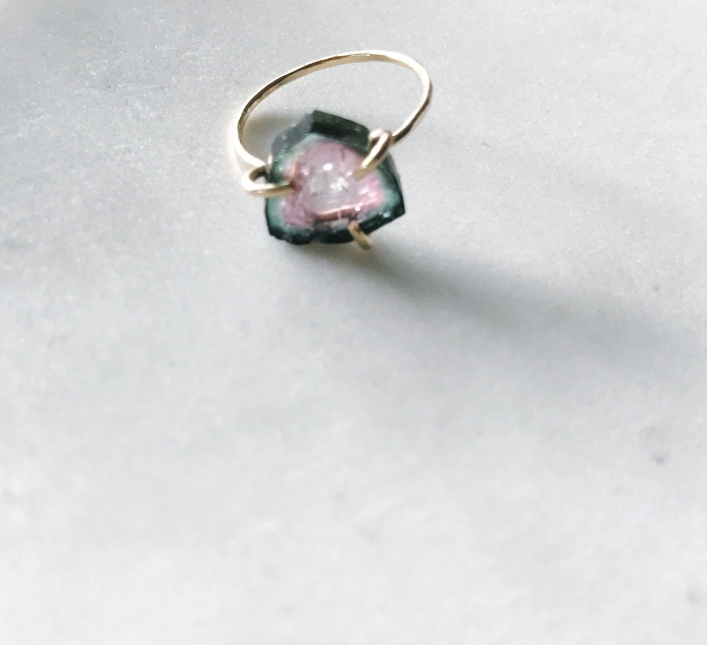 Tourmaline slice ring