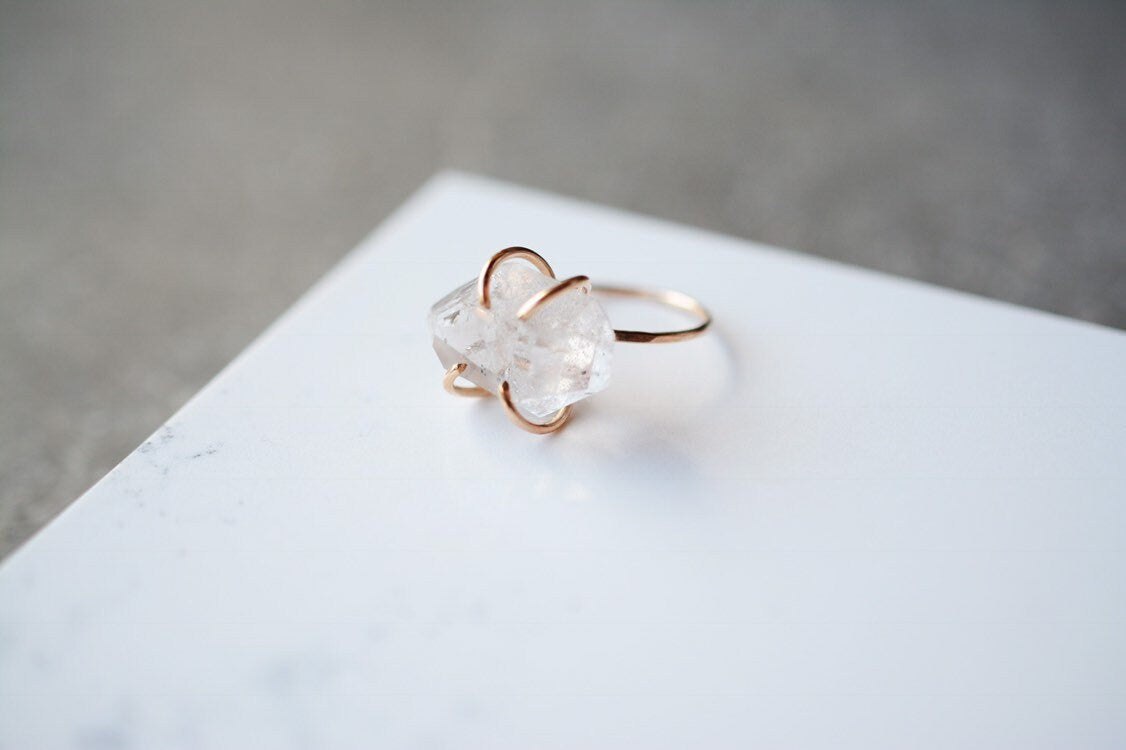 Herkimer diamond ring