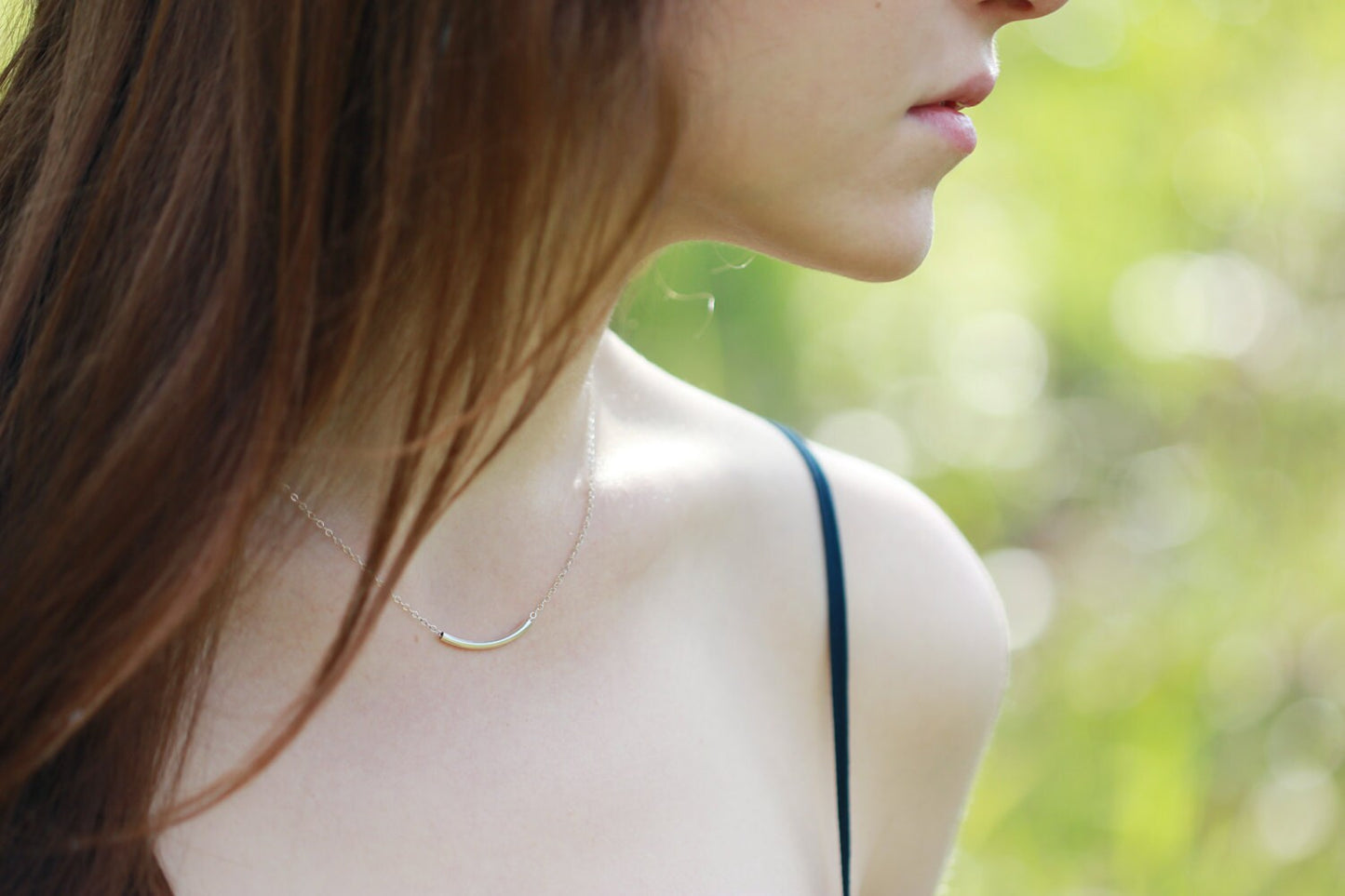 sterling silver tube necklace