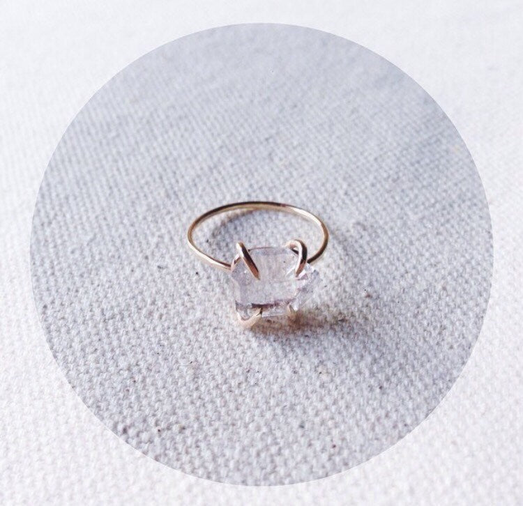 Herkimer diamond ring
