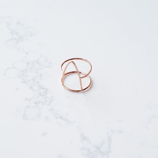 Double ring with triangle.