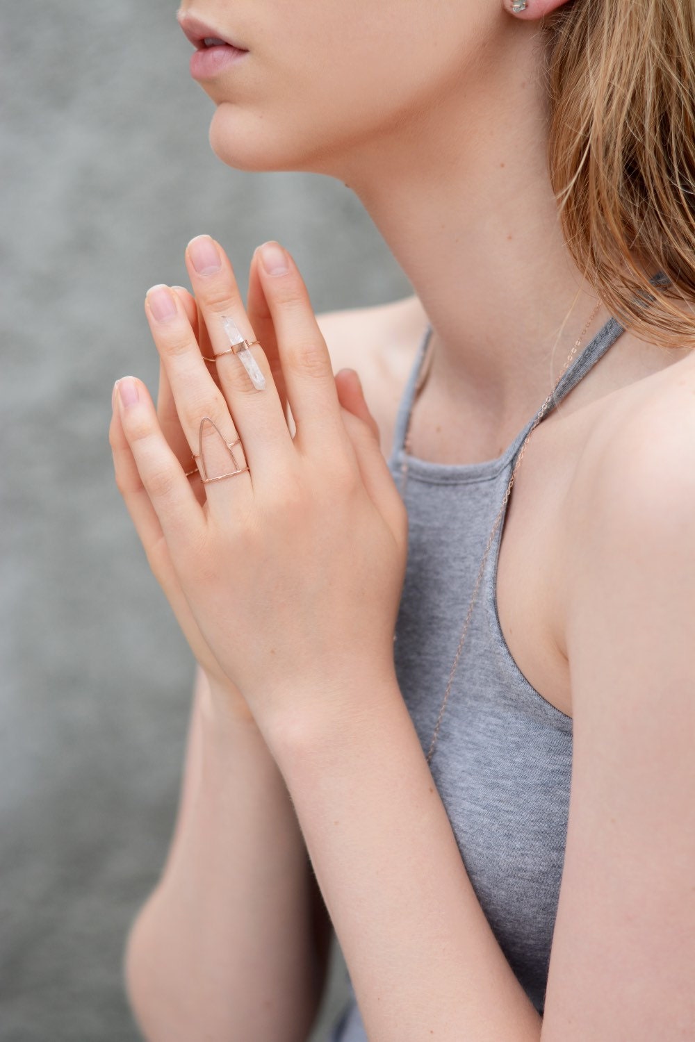 Double ring with triangle.