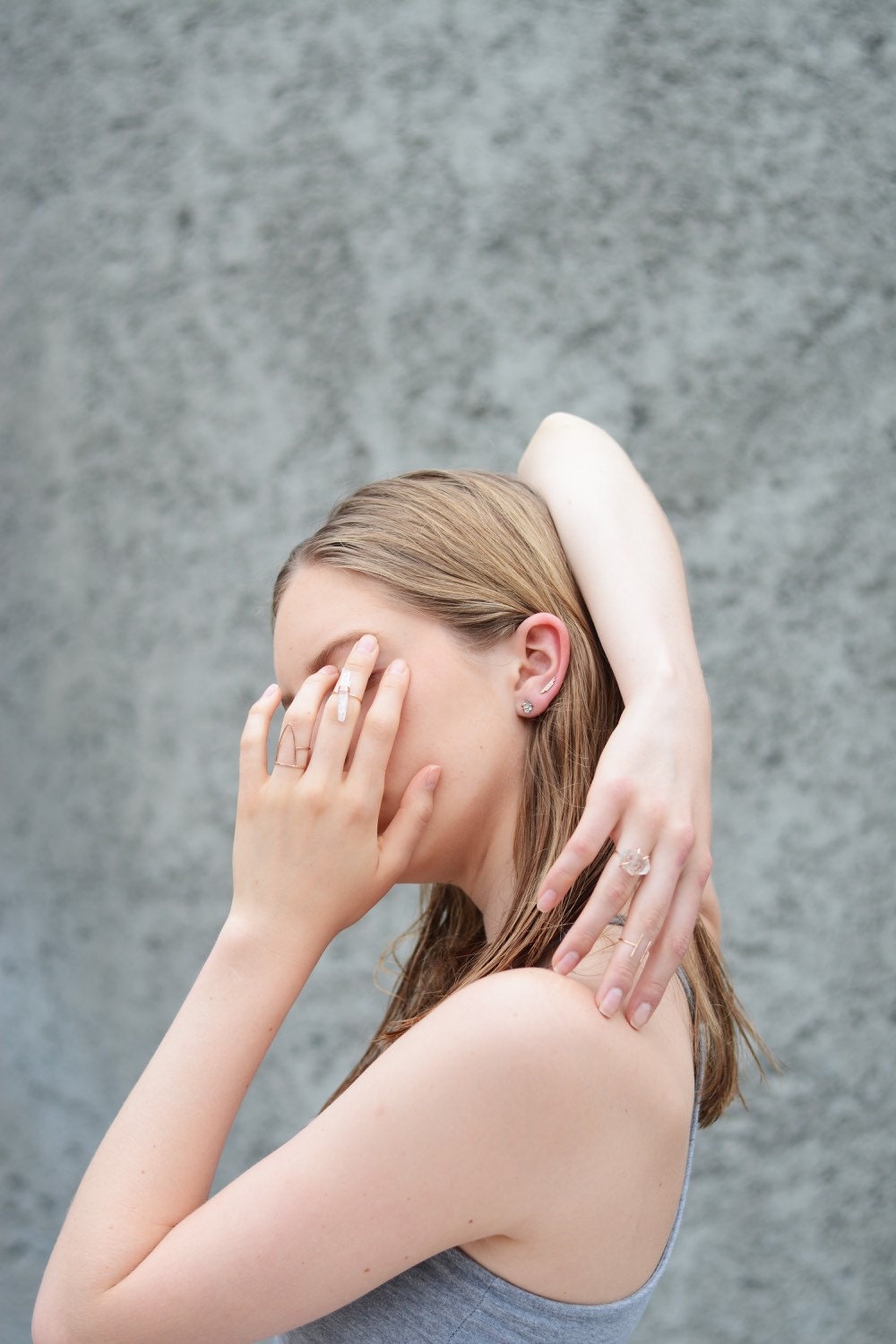 Double ring with triangle.