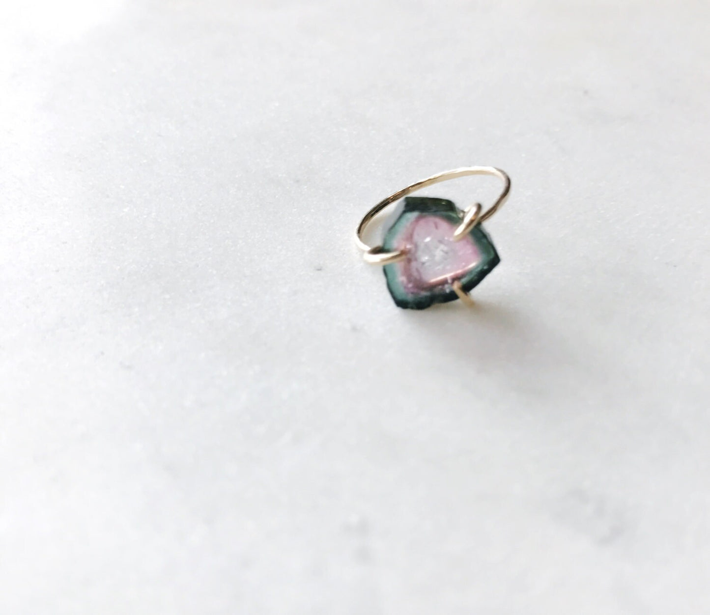 Tourmaline slice ring