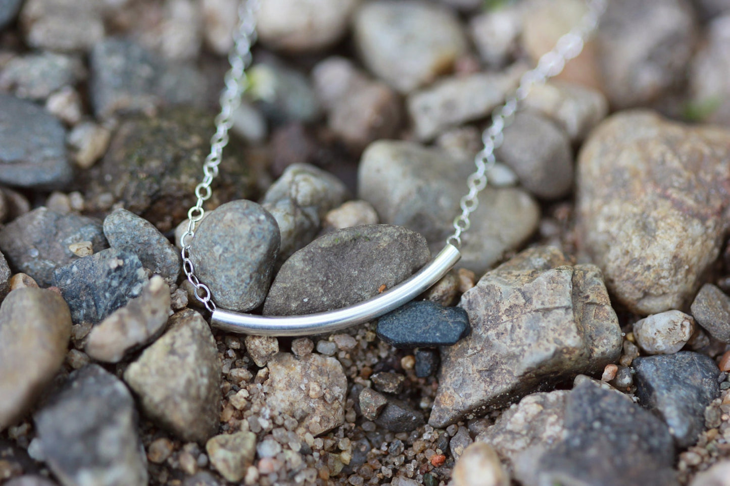sterling silver tube necklace